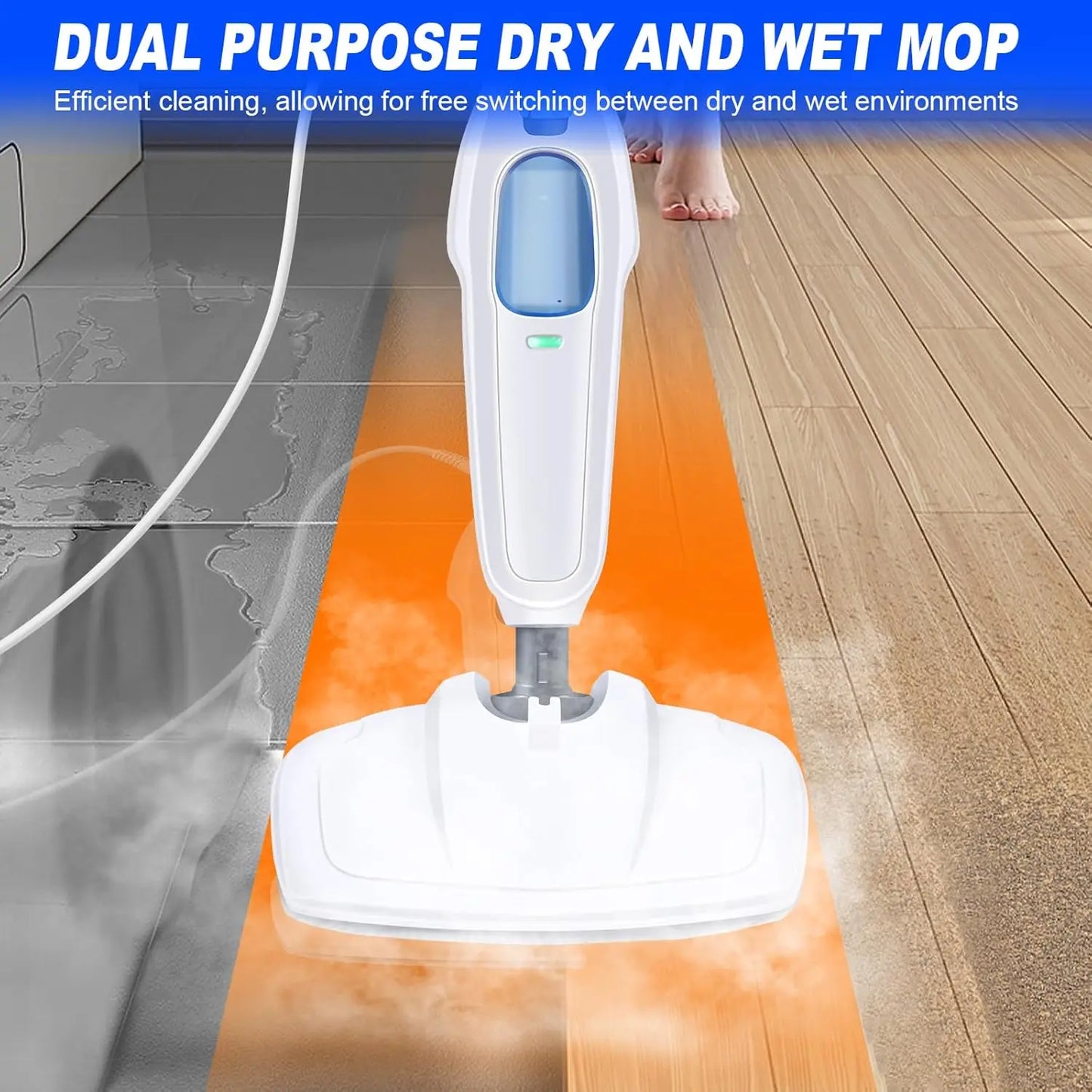 DayPlus Steam Mop 1500W 2 Speed Floor Steamer Handheld