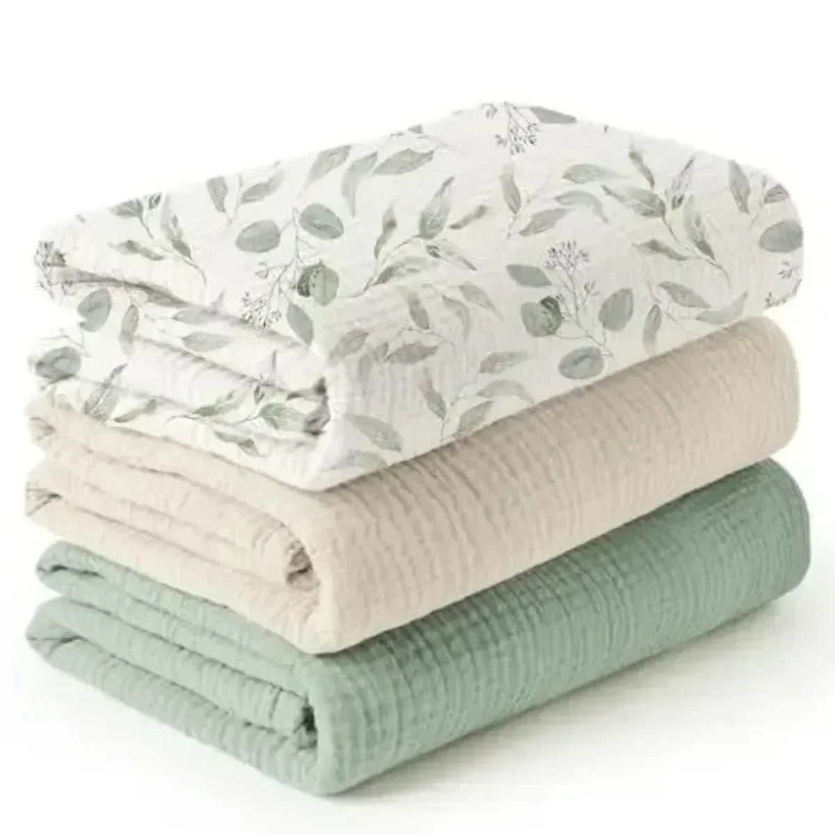 Cotton Muslin Swaddle Baby Blanket Set For Newborn Gifts