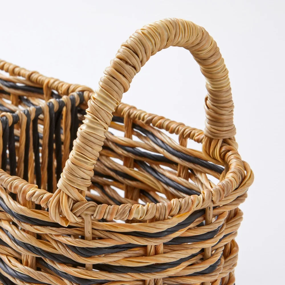 Breez Handwoven Rattan Oval Caddy Set 2 Pack With Dividers