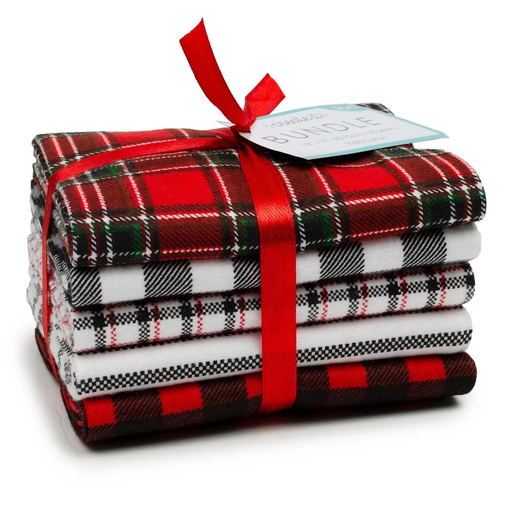 DUTRIEUX Cotton Flannel Precut Fabric Bundle 6 Pack Plaid