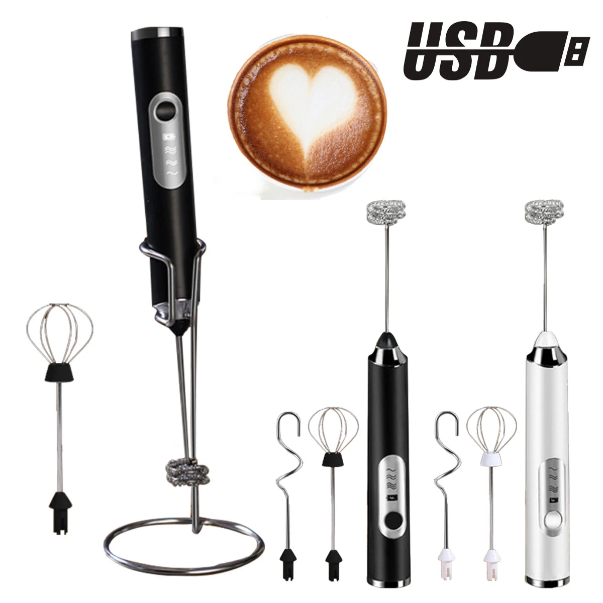 Alloet Mini Electric Milk Frother And Whisk Mixer Tools