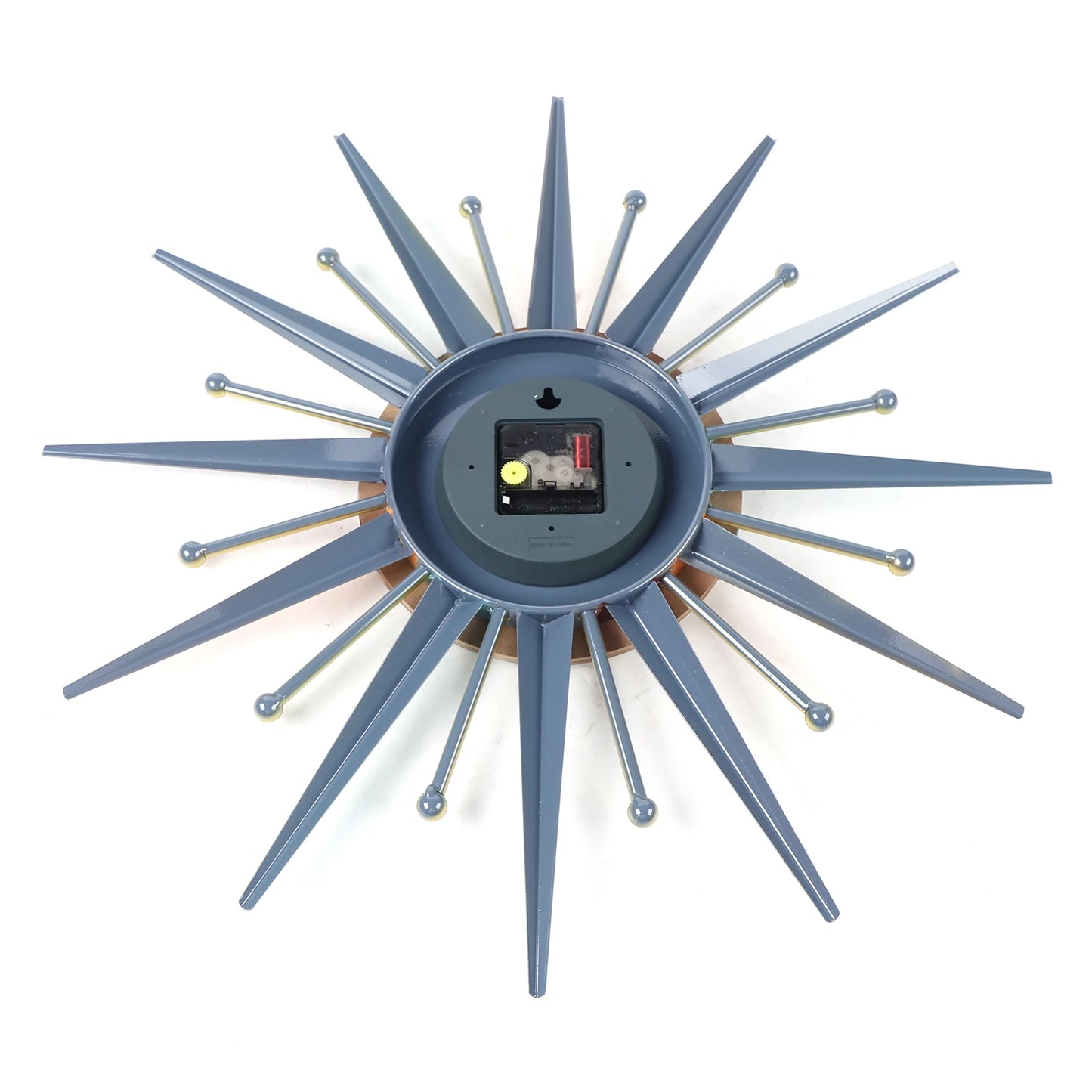Hign-Concerned Wall Clock Starburst Mid Century Silent Decor