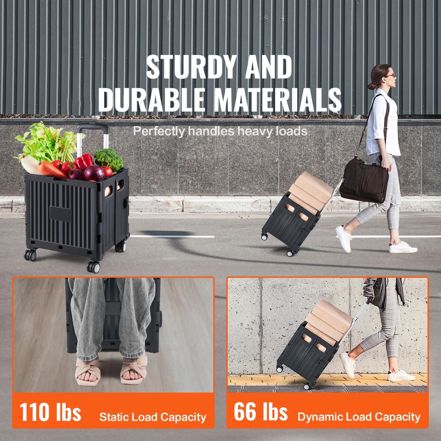 Breez Retail Therapy Foldable Cart With Telescope Handle
