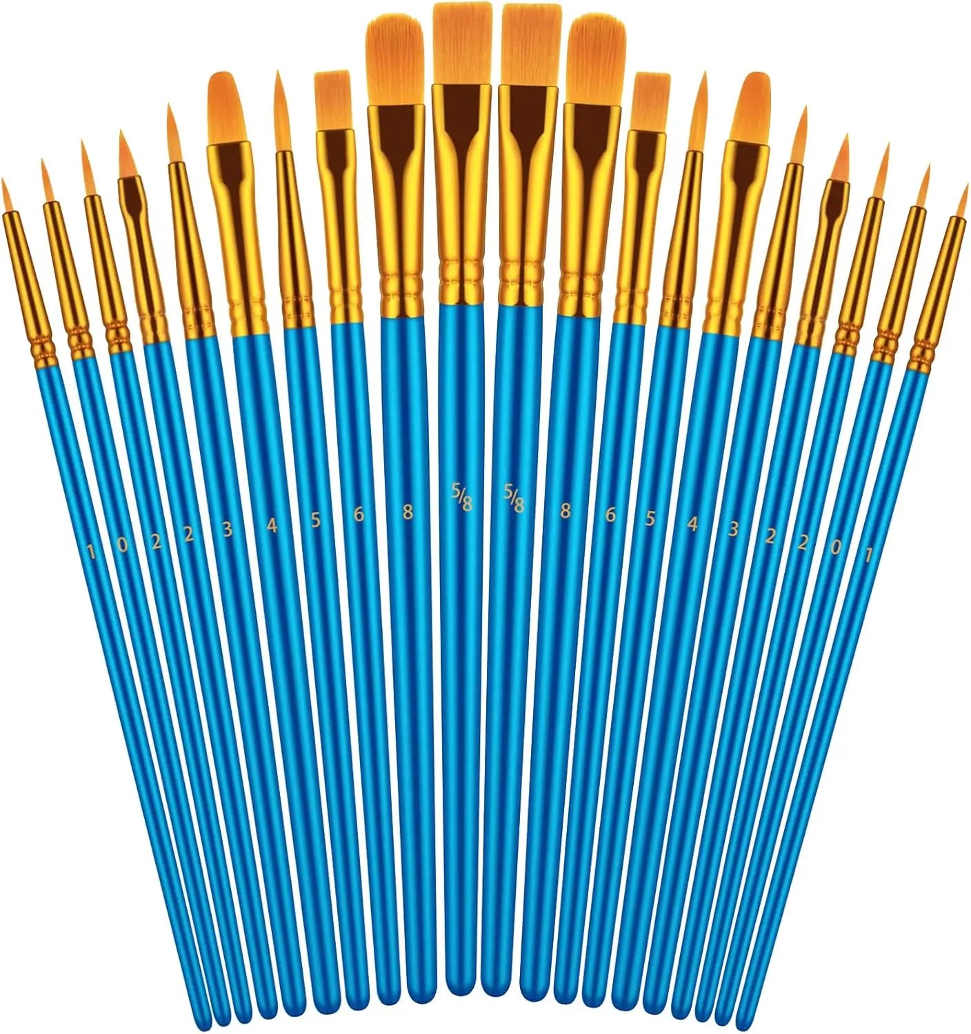 Handle Two Pack Paint Brushes for Oil Watercolor and Acrylic