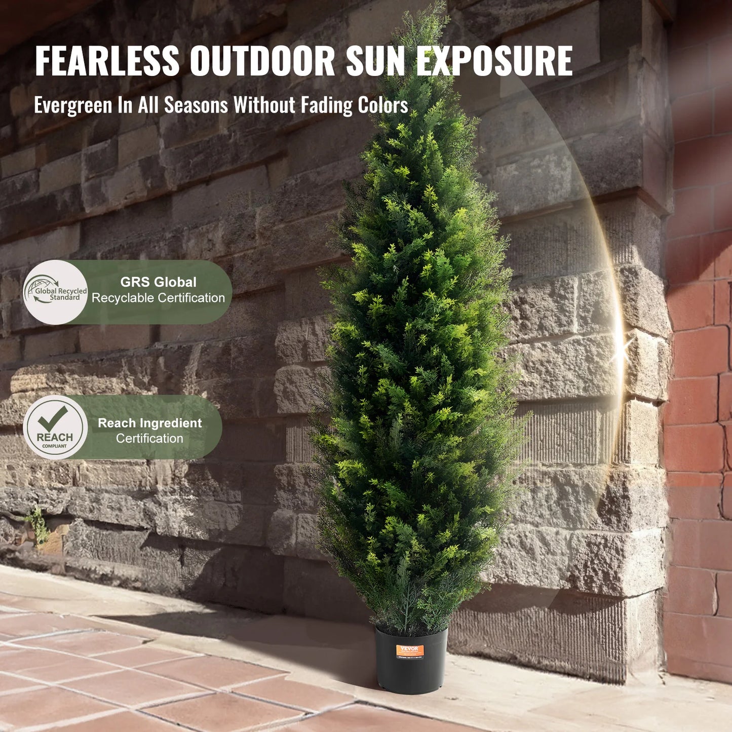 SucceBuy Artificial Cedar Topiary Tree For Home And Outdoor