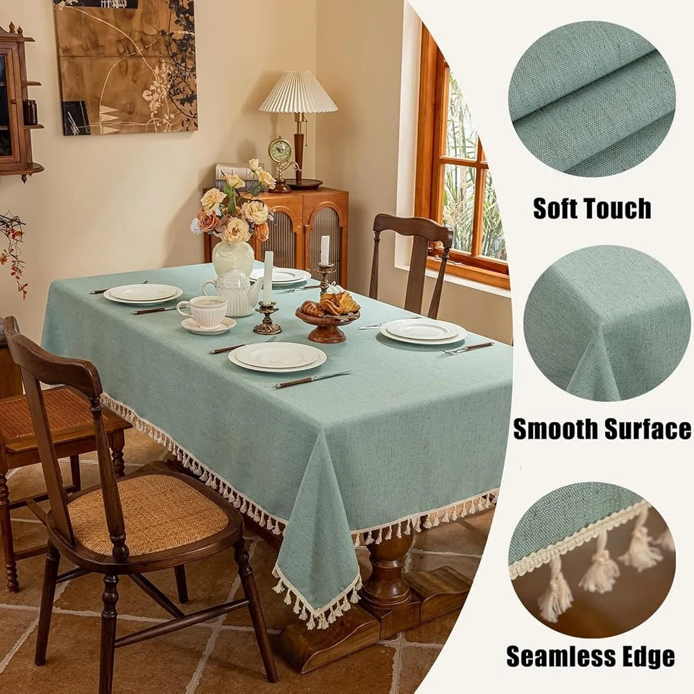 Fujian Craft of Weaving Linen Blend Waterproof Tablecloth