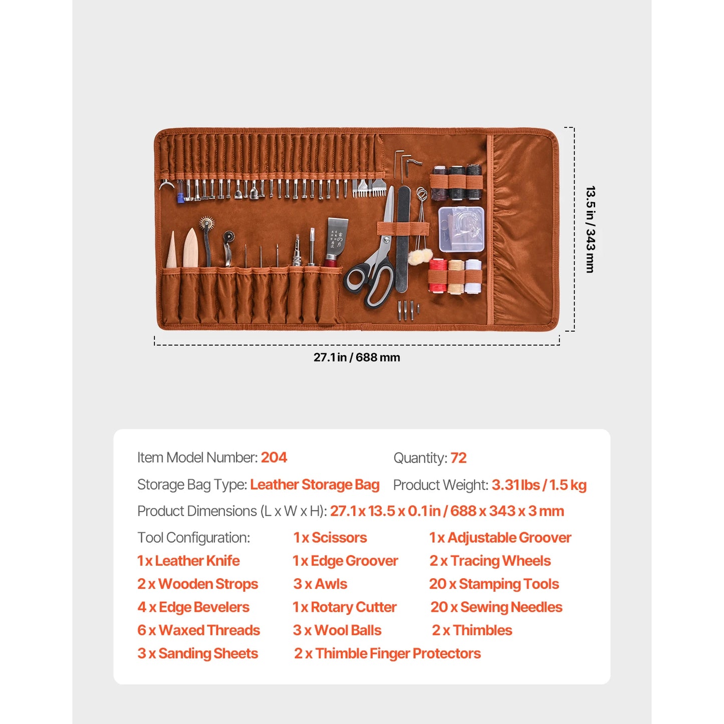 SucceBuy Leather Working Tools Kit Craft Storage Etching