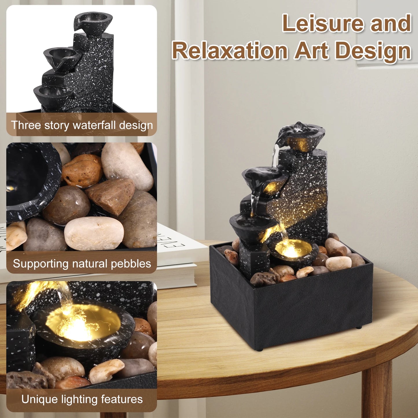 Breez Retail Therapy Asian Style Waterfall Desk Fountain