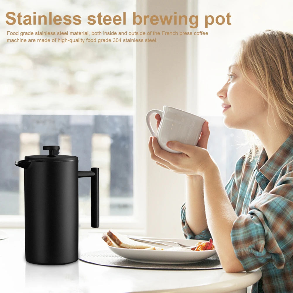 Alloet Stainless Steel Double Wall French Press Coffee Maker