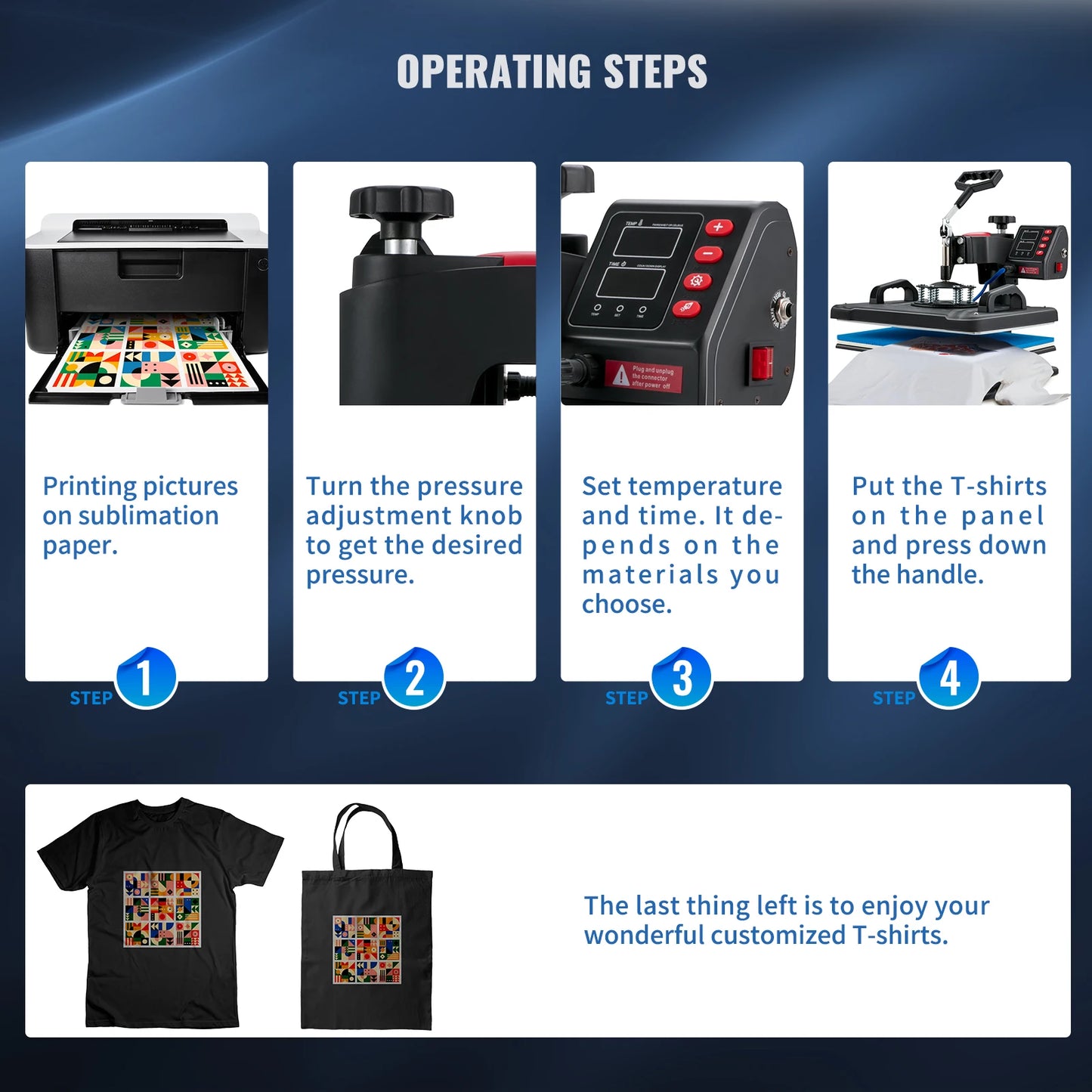 SucceBuy 5-in-1 Heat Press Machine with Digital Temperature Control