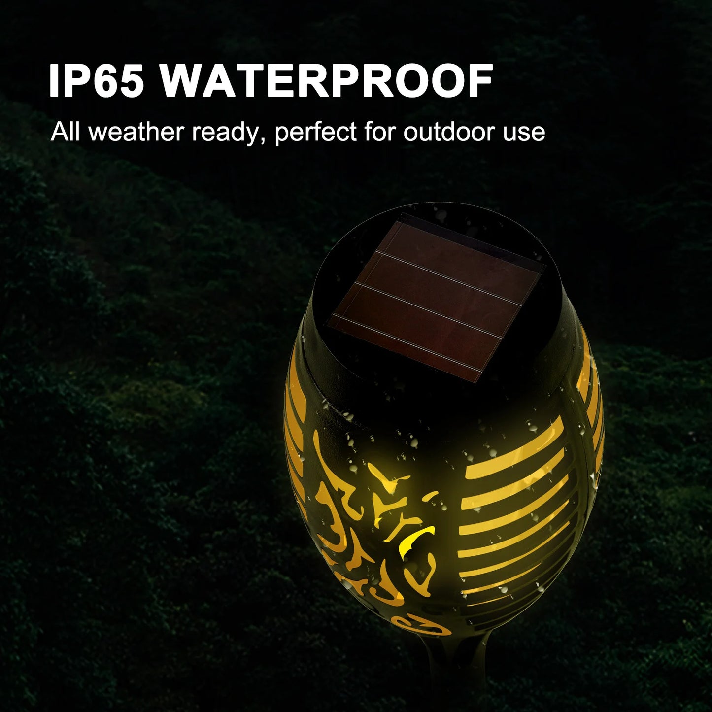 Solar Torch Lights With Flickering Flame Waterproof Outdoor LED
