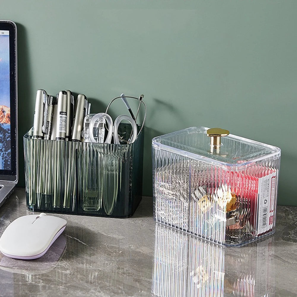 Feature Cotton Swab Storage Box Dustproof Jewelry Organizer