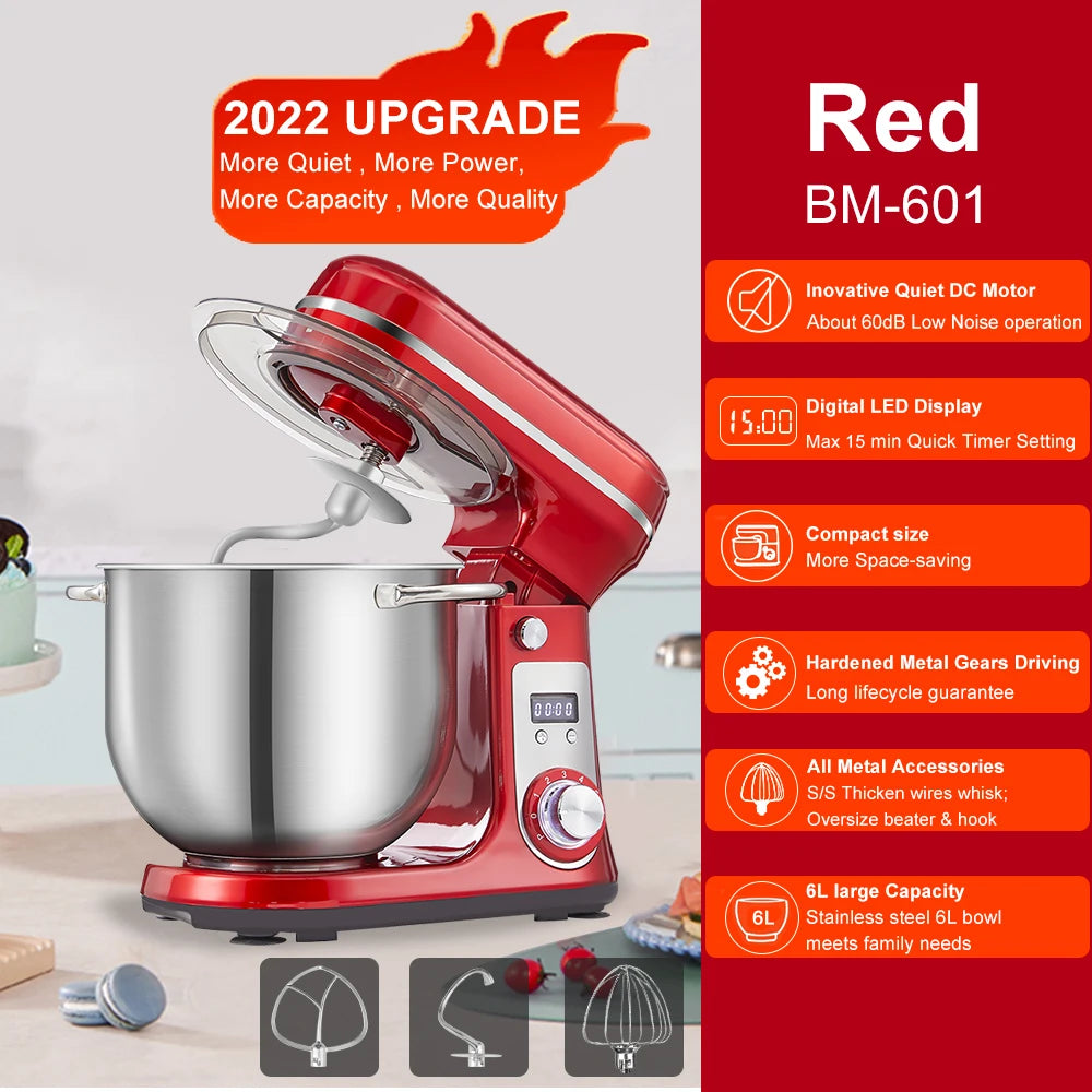 Biolomix Stand Mixer 6 Speed 1200W Quiet Motor Pro Plus