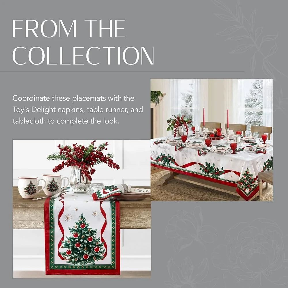 DUTRIEUX Reversible Christmas Placemats Set 4 Polyester