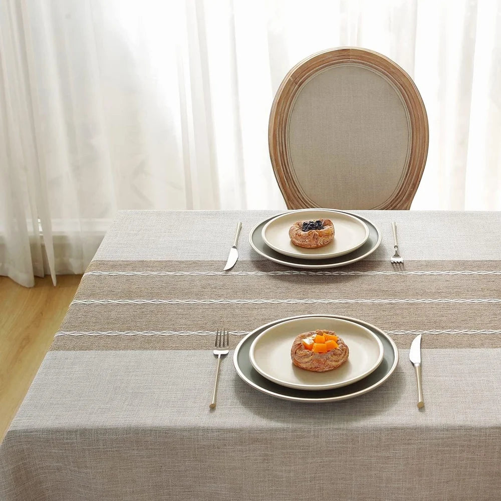 FujianCraft Of Weaving Rustic Waterproof Tablecloth Fringed