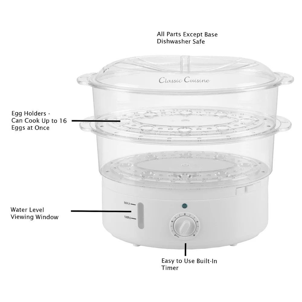 XMSJ 2 Tier Electric Steamer Rice Cooker With Timer