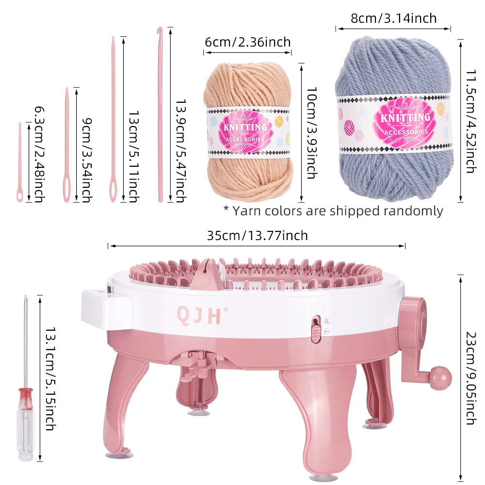 QJH 48 Needle Knitting Machine Kit Portable Weaving Loom