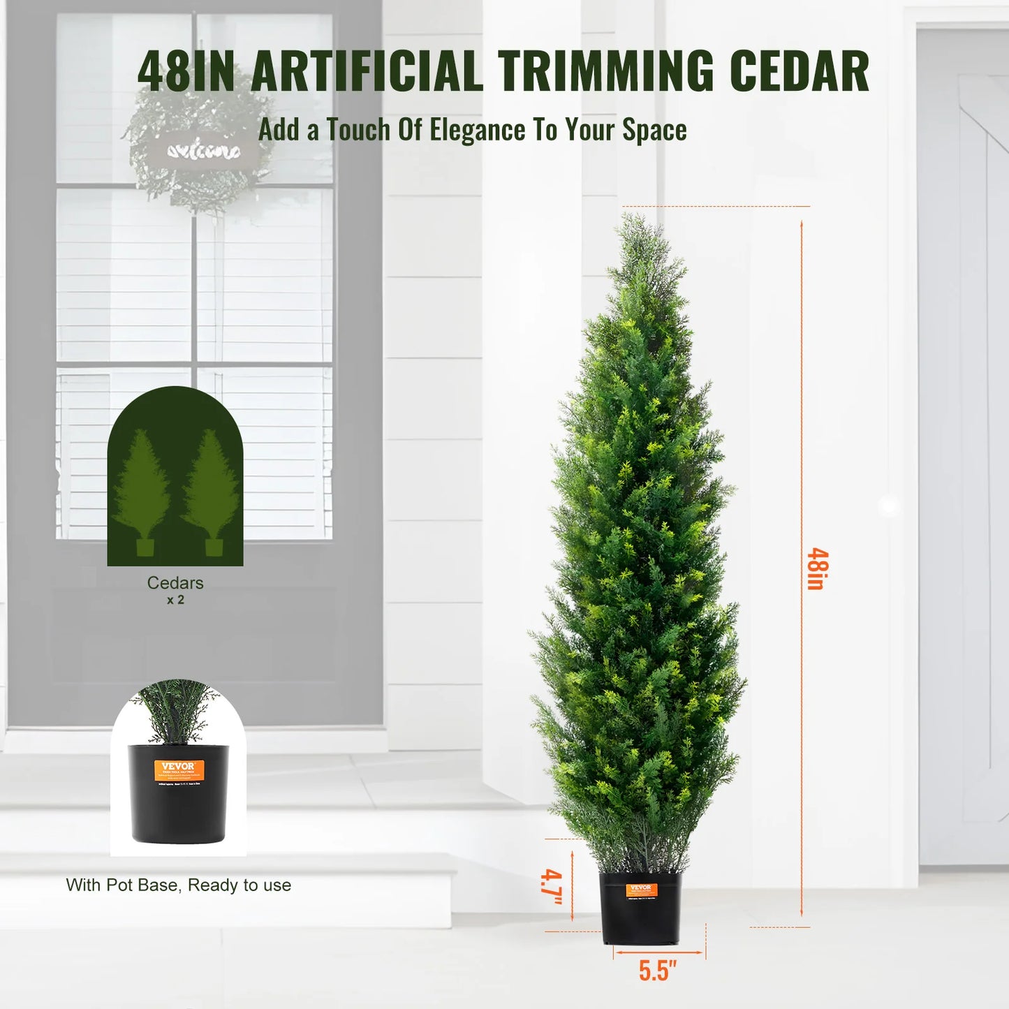 SucceBuy Artificial Cedar Topiary Tree For Home And Outdoor