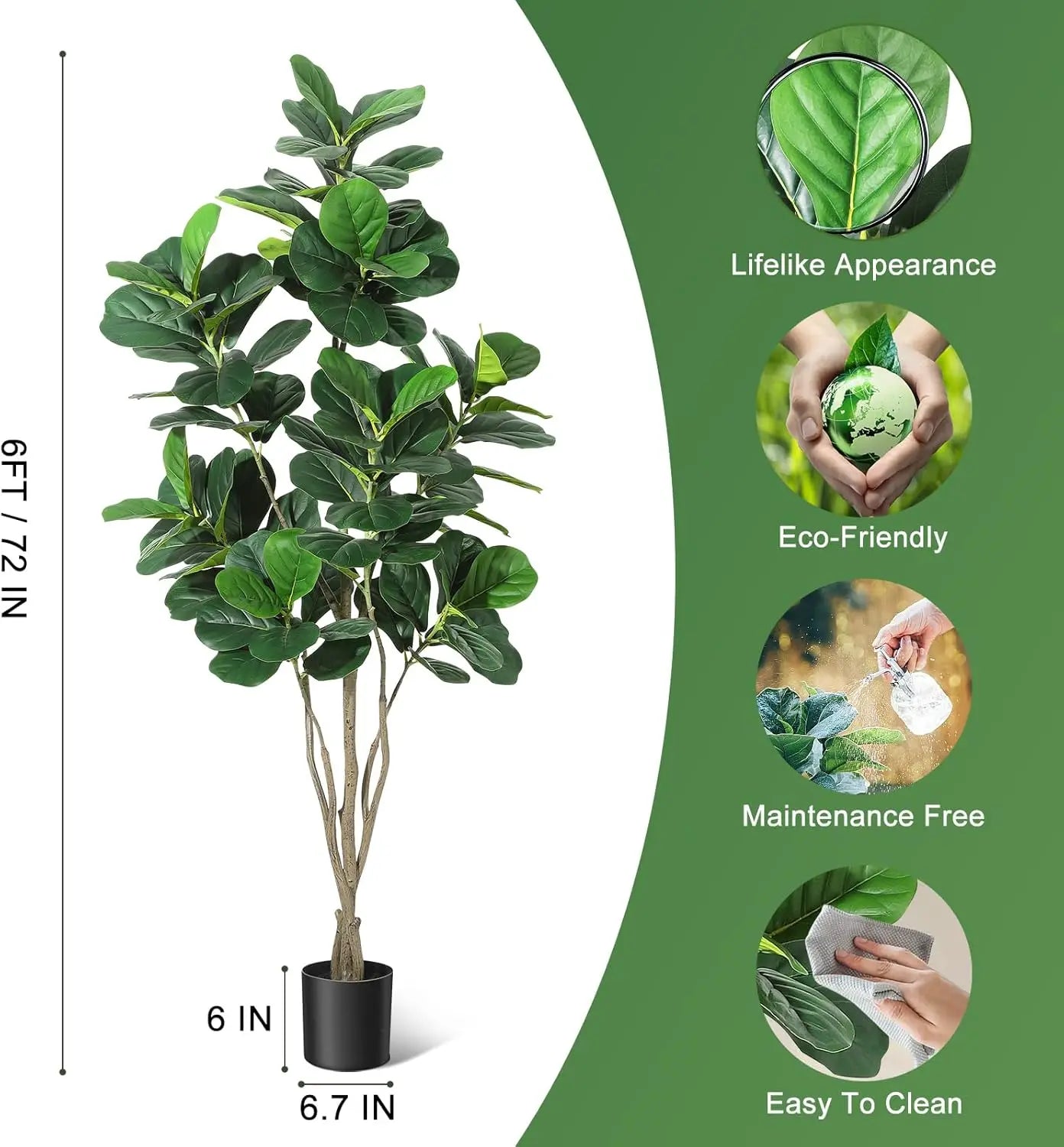 HiMIS Fiddle Leaf Fig Artificial Tree For Home Decor
