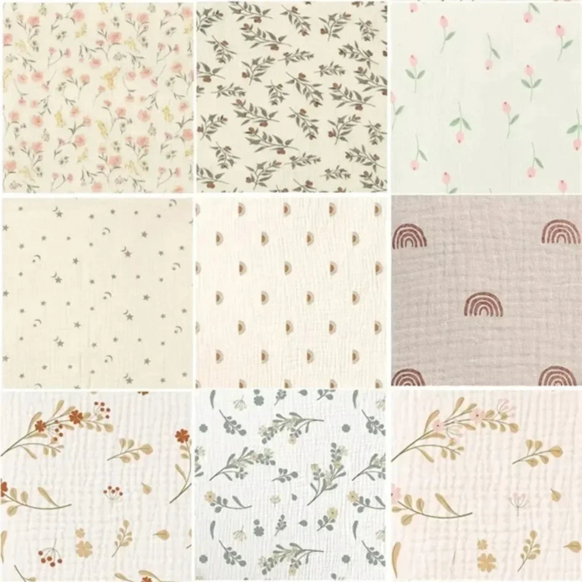 Cotton Muslin Swaddle Baby Blanket Set For Newborn Gifts