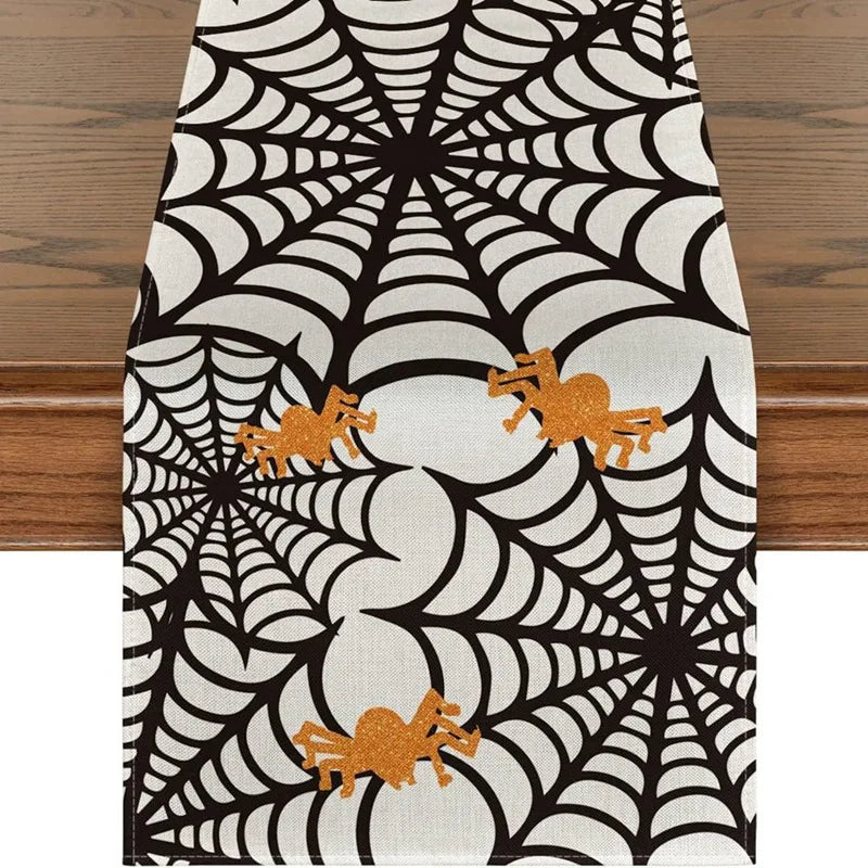 Guangdong Halloween Linen Table Runner Ghost Pumpkin Boo
