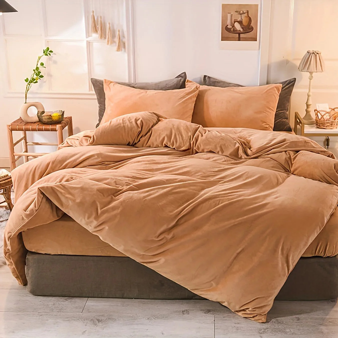 LISSTHERCN Velvet Duvet Cover Set 3 Piece Bedding Essentials