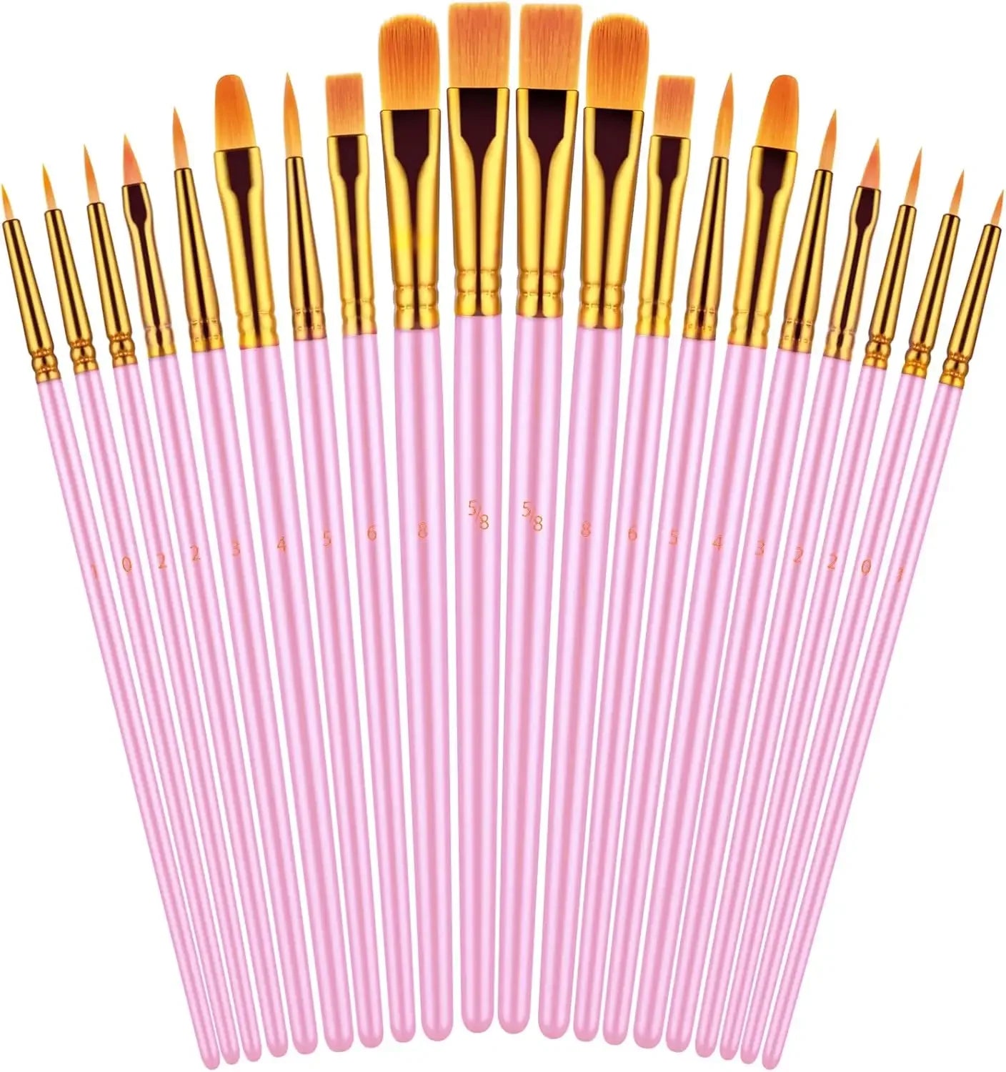 Handle Two Pack Paint Brushes for Oil Watercolor and Acrylic