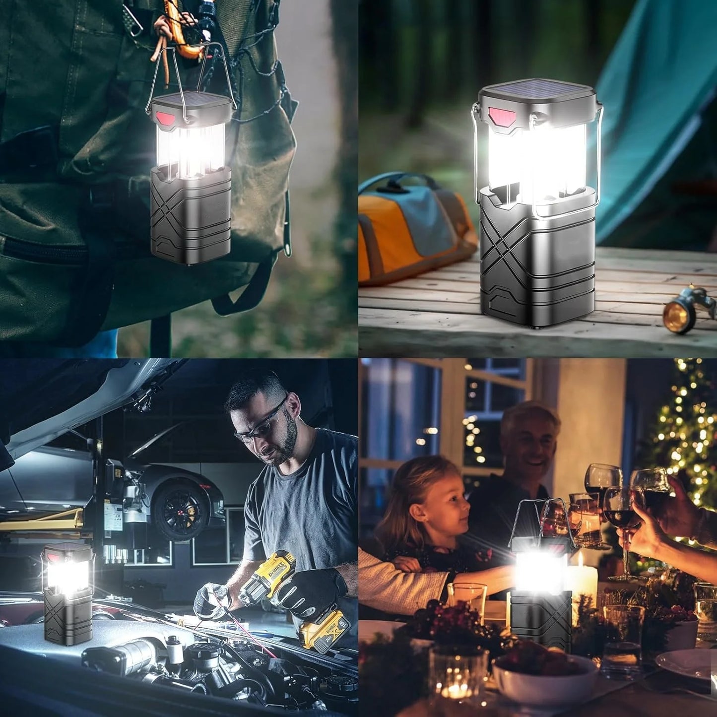 KPSTEK Rechargeable Camping Lights Solar USB LED 3 Modes