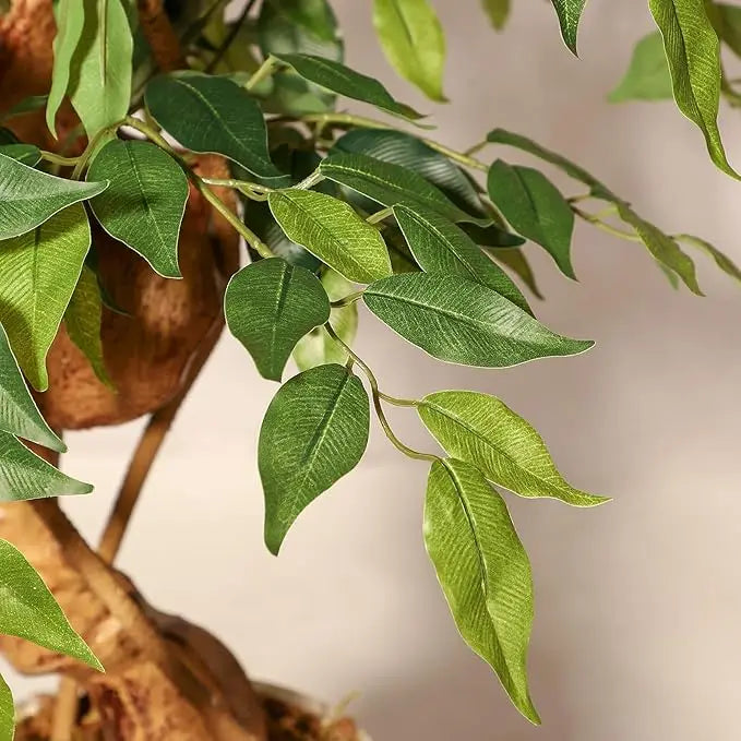 HiMISSCN Ficus Artificial Tree With Curved Trunk Silk Plant