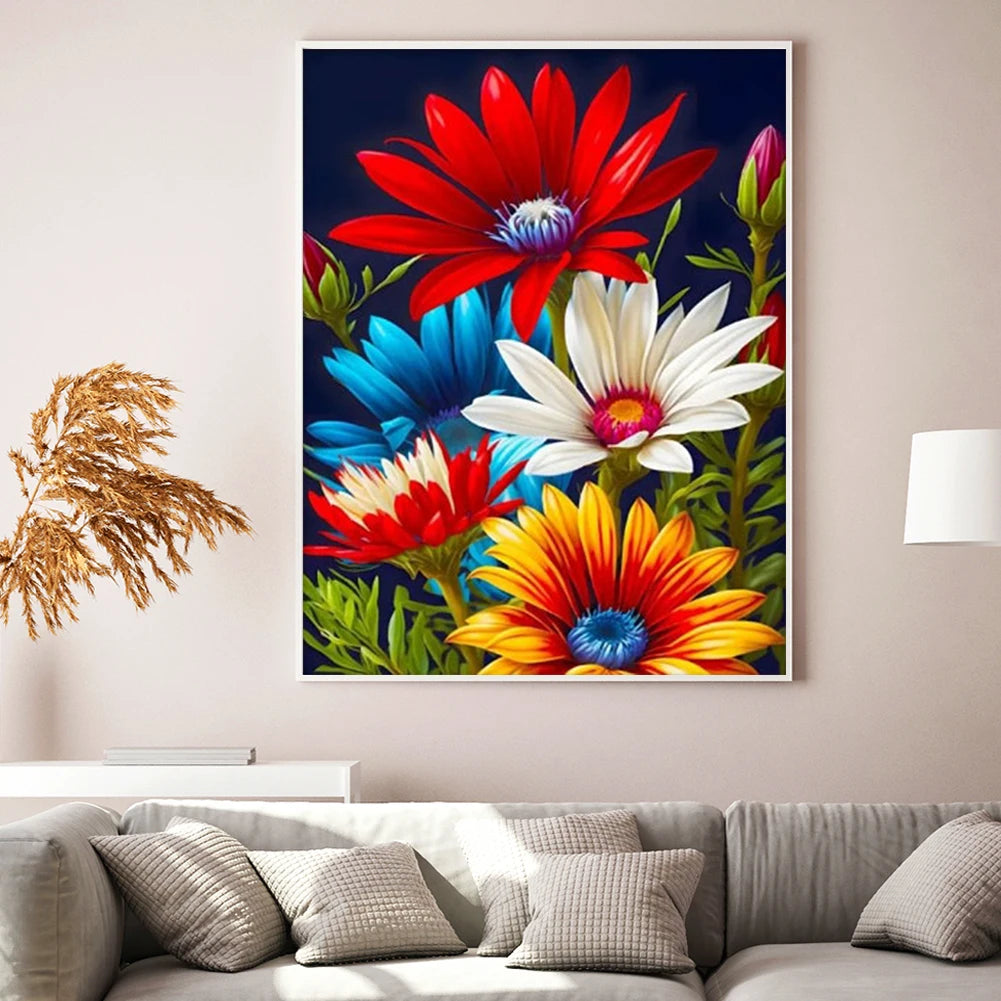 Shunmaii Bead Embroidery Kit Flower Cross Stitch Wall Decor