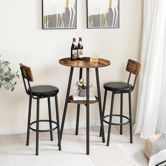 Round Bar Table With Storage Two Tier Bistro Table Premium