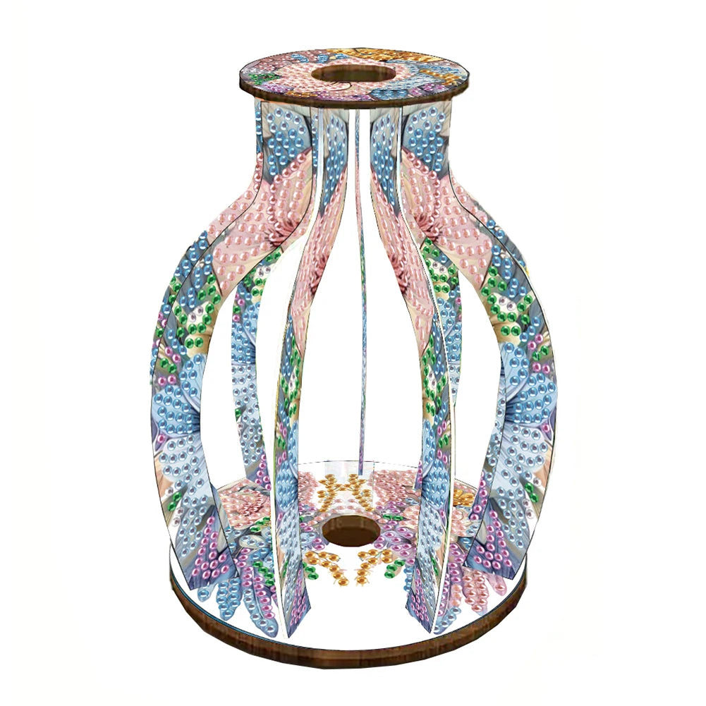 ALLOYSEED 5D Diamond Art Vase DIY Acrylic Wood Desk Decor