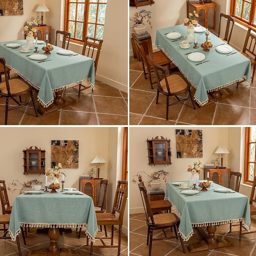 Fujian Craft of Weaving Linen Blend Waterproof Tablecloth