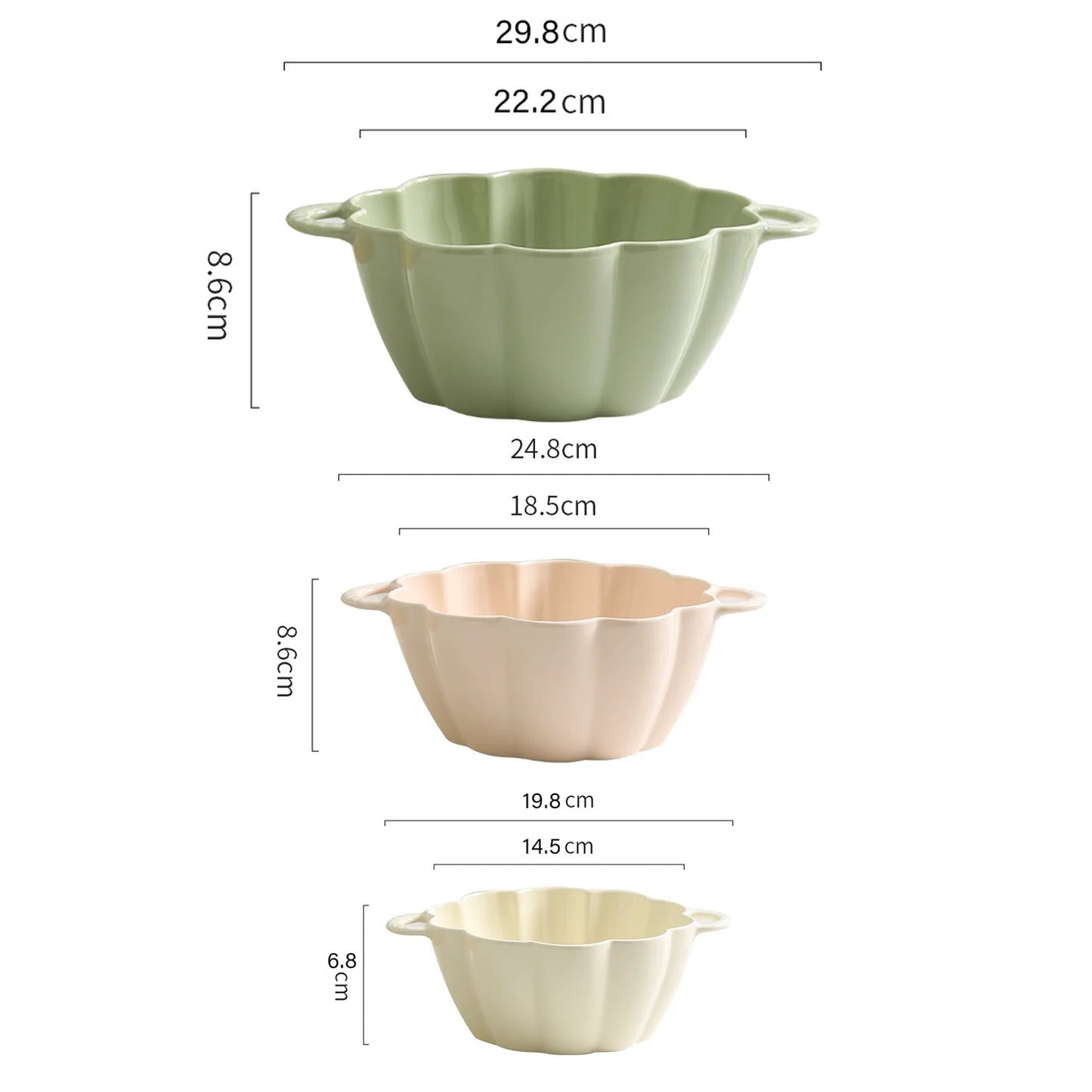 Elitequo Dinnerware Vintage Ceramic Pumpkin Serving Bowl