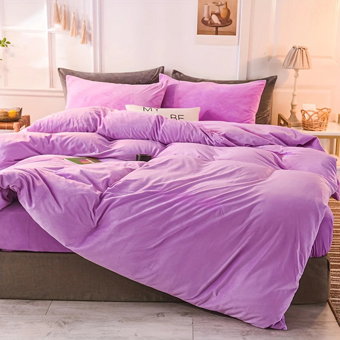LISSTHERCN Velvet Duvet Cover Set 3 Piece Bedding Essentials