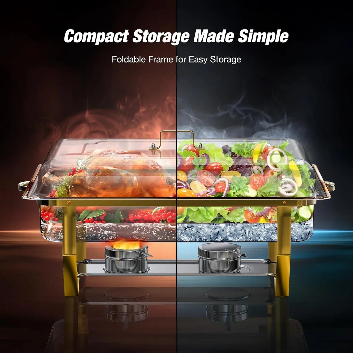 Warmounts Chafing Dishes Buffet Set Rolled Edge Design