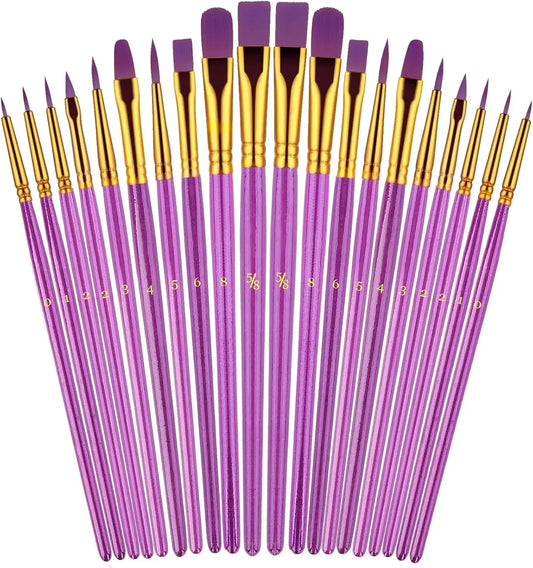Handle Two Pack Paint Brushes for Oil Watercolor and Acrylic