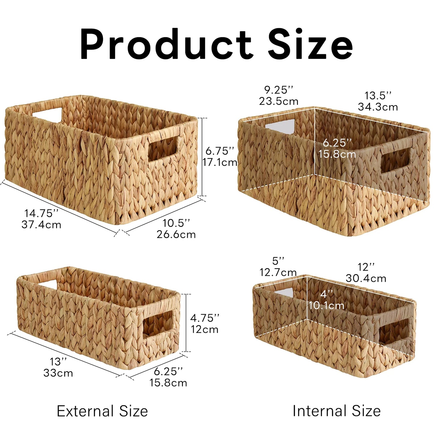 Breez Retail Therapy Water Hyacinth Wicker Baskets Set