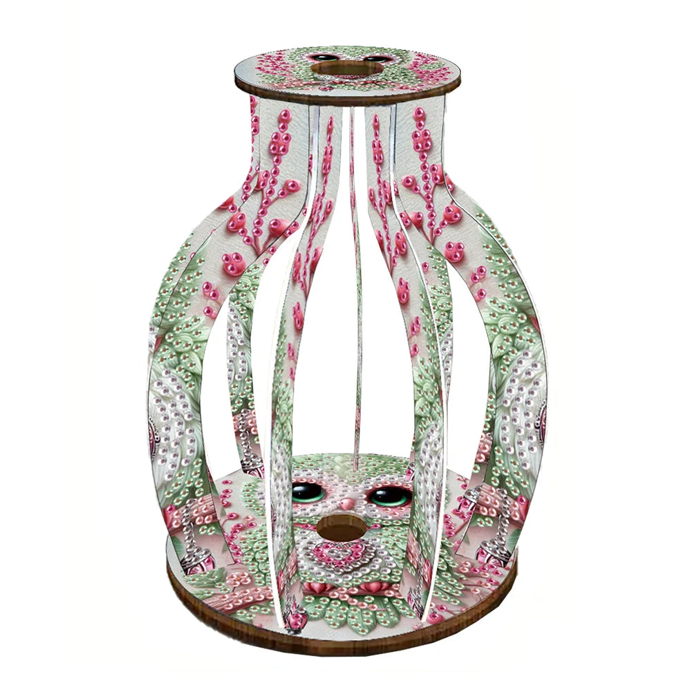 ALLOYSEED 5D Diamond Art Vase DIY Acrylic Wood Desk Decor