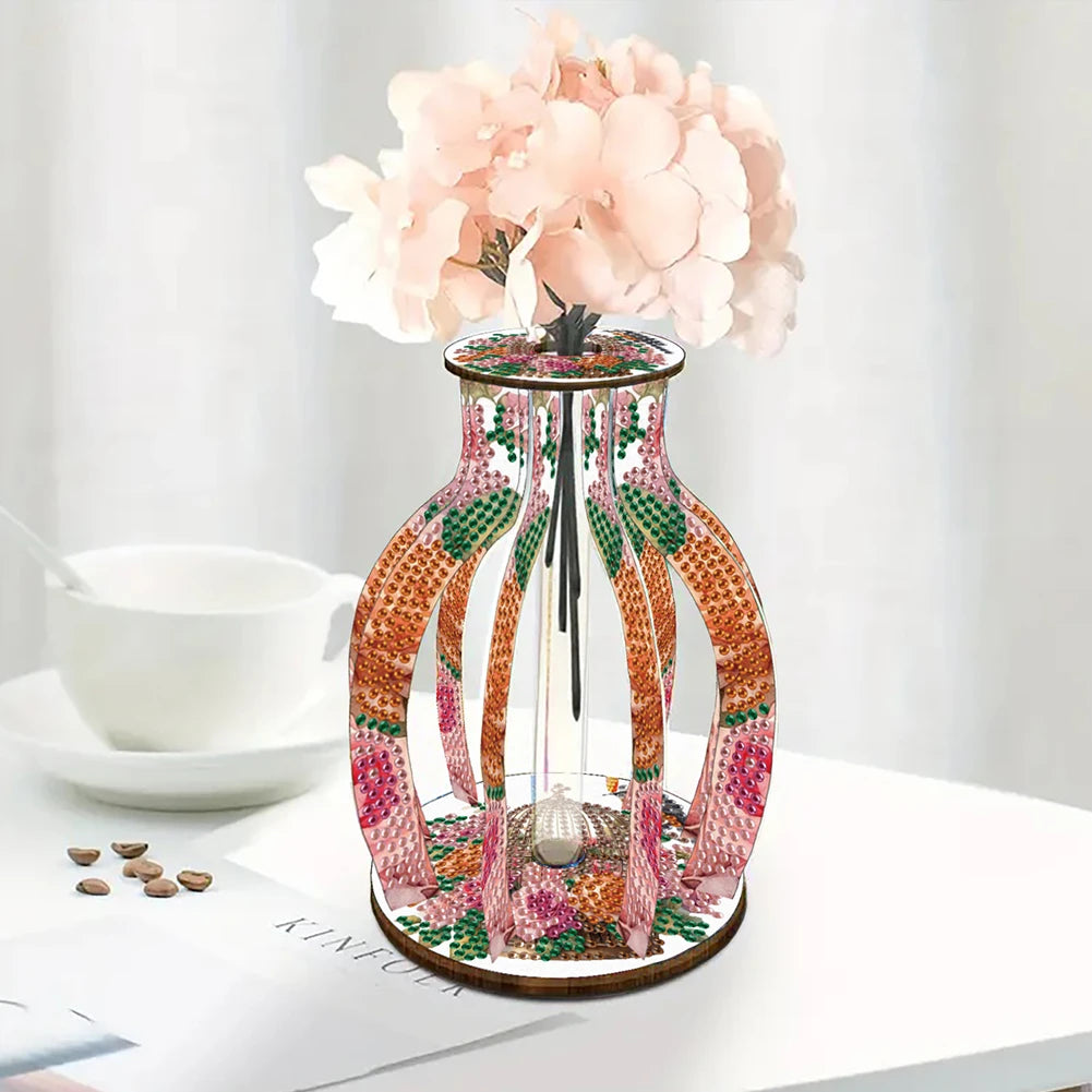 ALLOYSEED 5D Diamond Art Vase DIY Acrylic Wood Desk Decor
