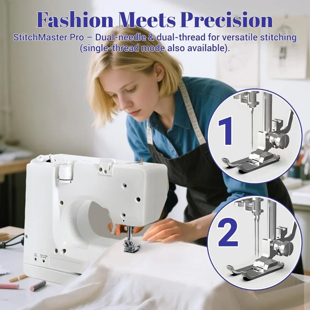 StitchMaster Pro Sewing Machine Twin Needle 14 Stitches