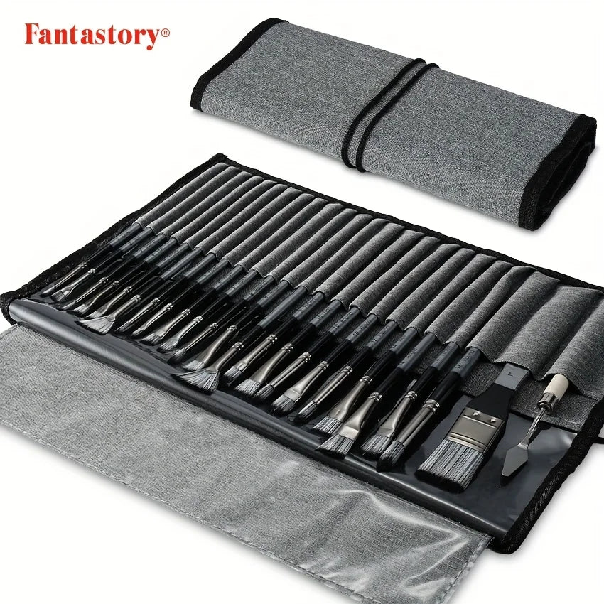 Hair 24pc Paint Brush Set With Mixing Knife And Box