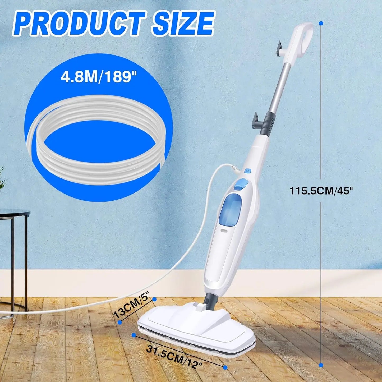 DayPlus Steam Mop 1500W 2 Speed Floor Steamer Handheld
