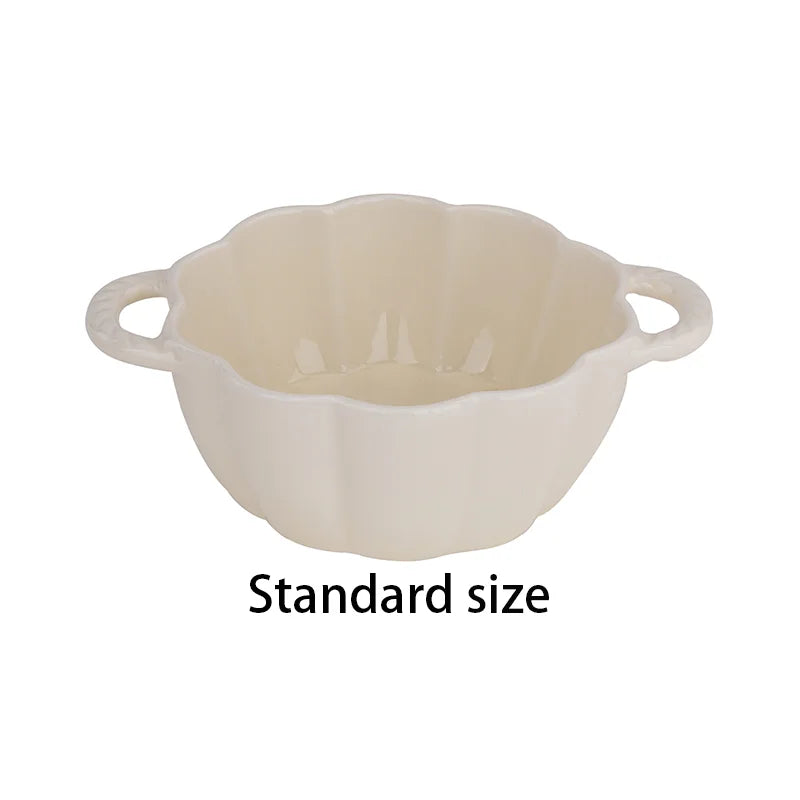 Elitequo Dinnerware Vintage Ceramic Pumpkin Serving Bowl