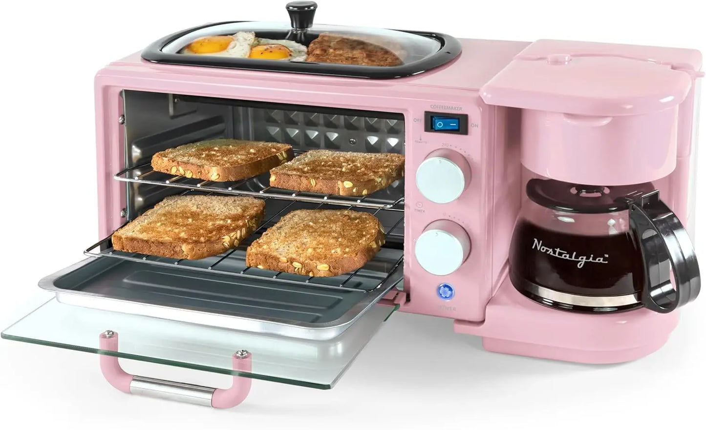 Iosn 3 In 1 Retro Breakfast Station Coffee Maker Oven