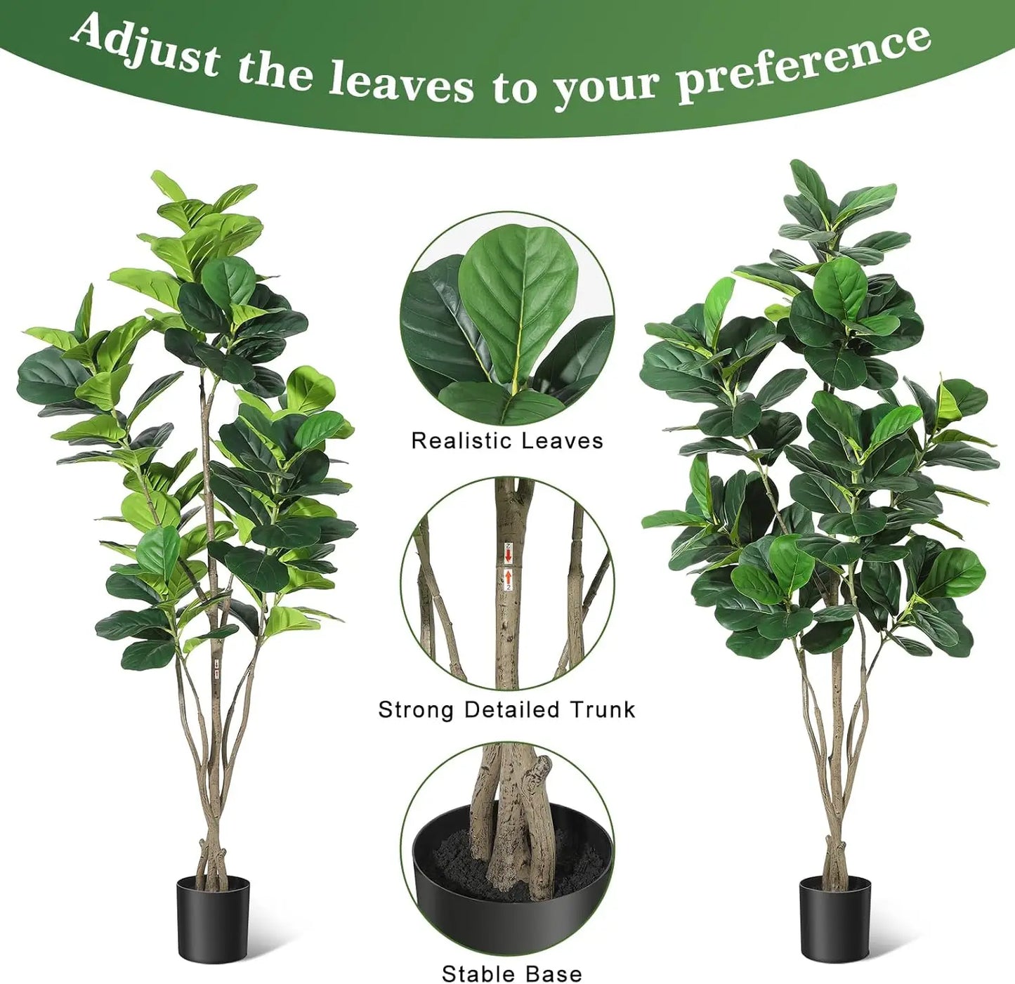 HiMIS Fiddle Leaf Fig Artificial Tree For Home Decor