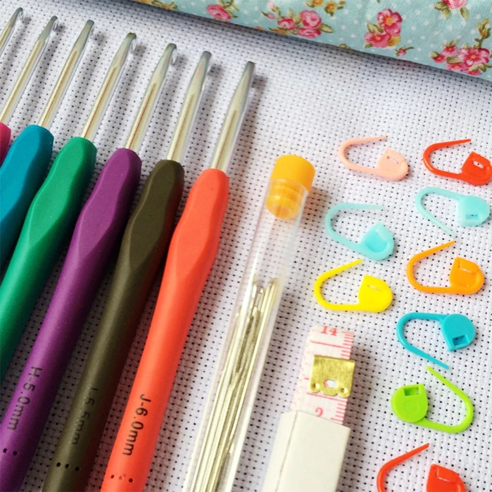 Hign-concerned 14Pcs Knitting Needles Kit Aluminum Set