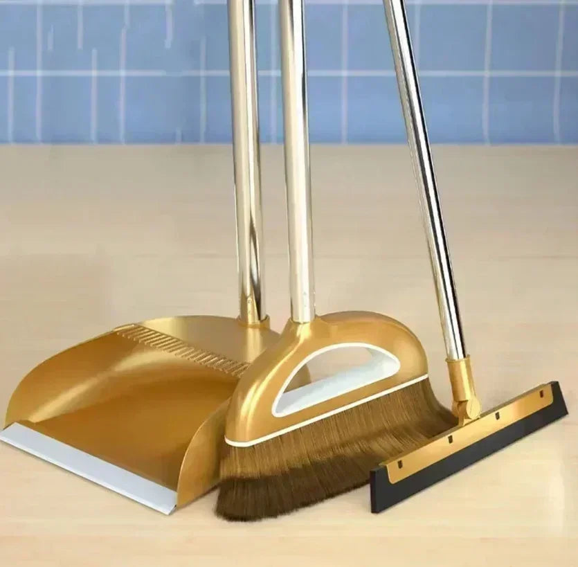 Magicdi Broom and Dustpan Set Removable Floor Cleaner Kit