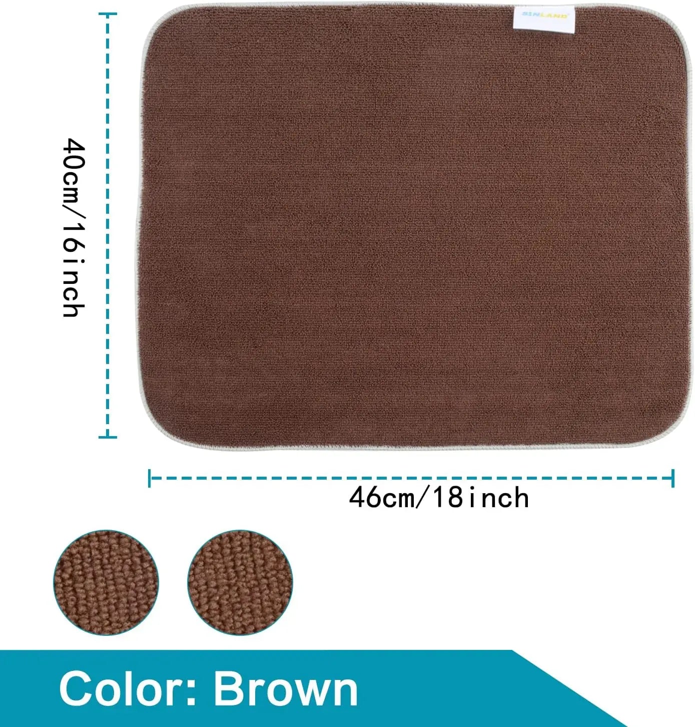 SINLAND Microfiber Dish Drying Mat Ultra Absorbent 2 Pack
