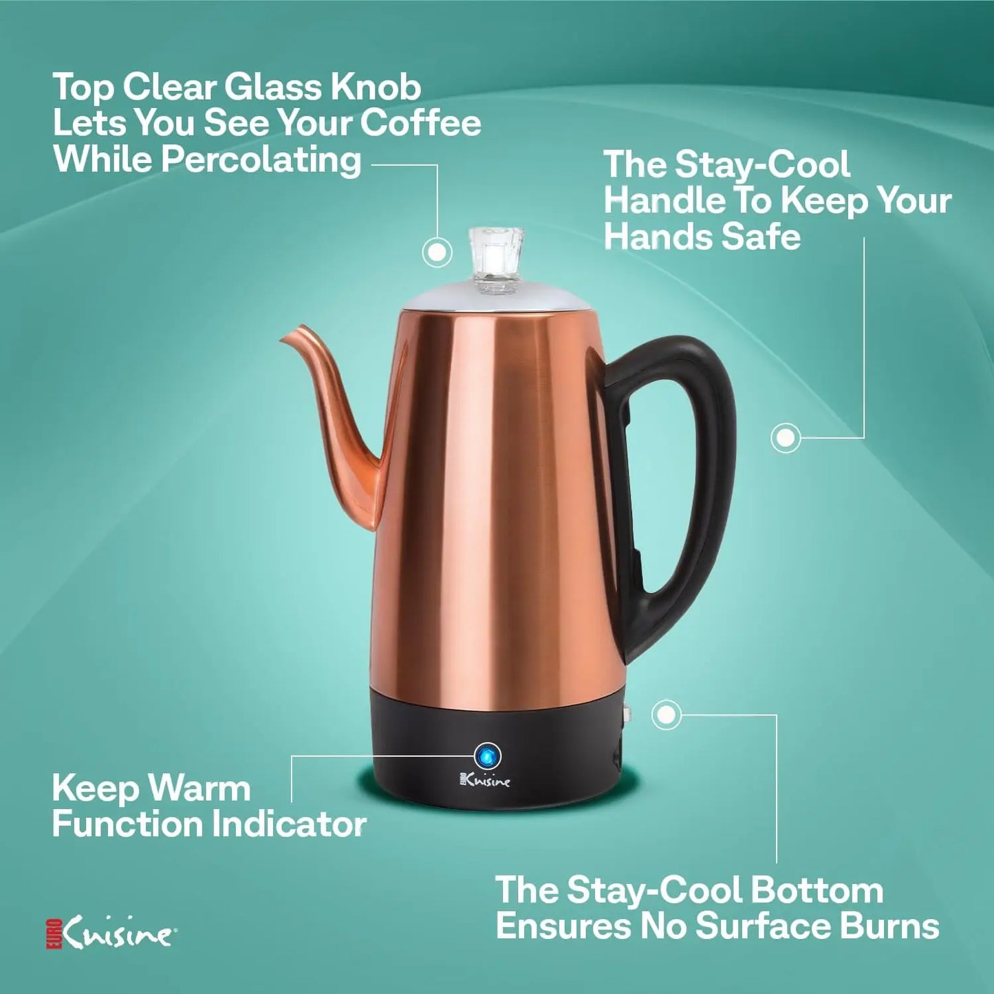 Iosn Stainless Steel Coffee Percolator Gooseneck Spout